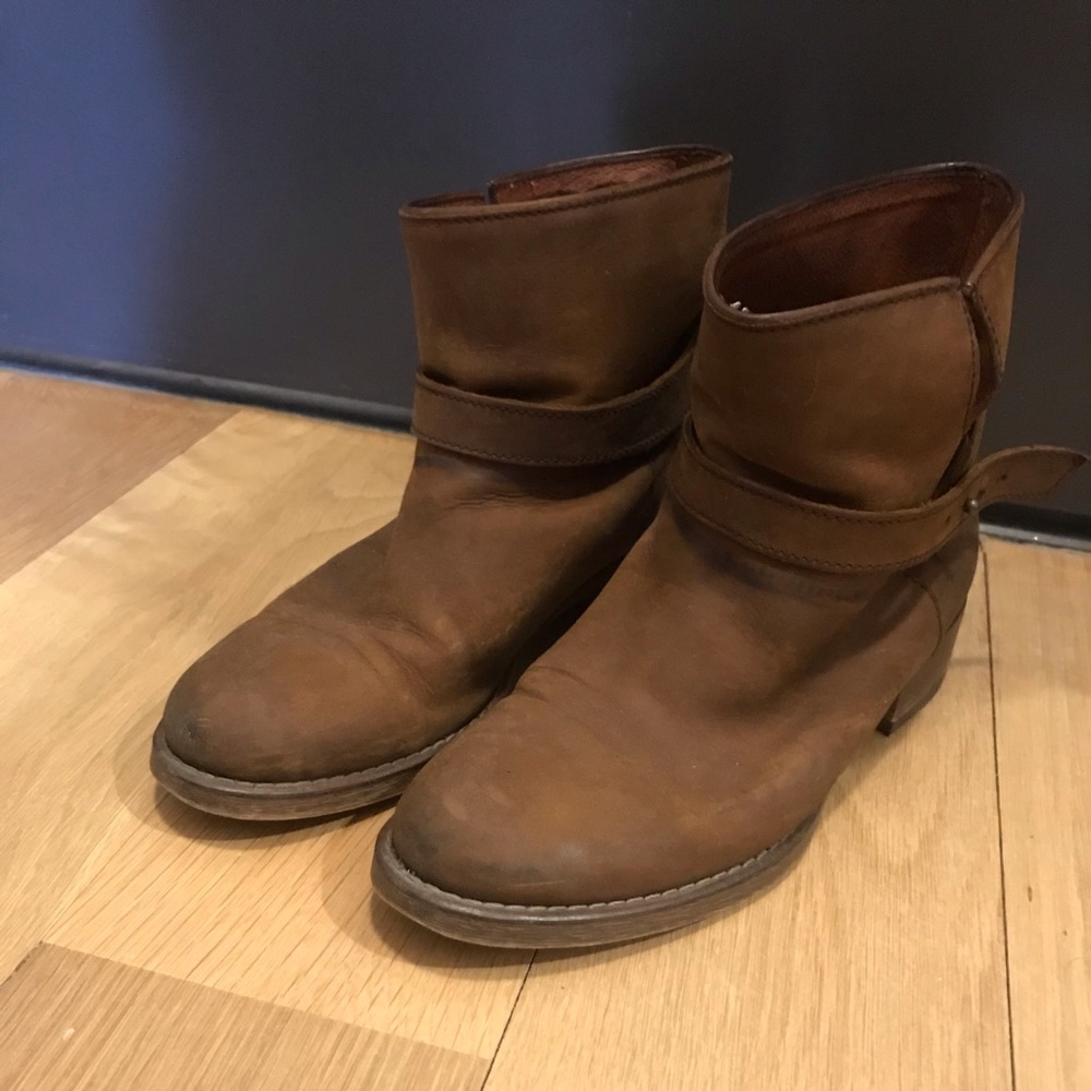 Madewell leather moto ankle boot brown 7.5